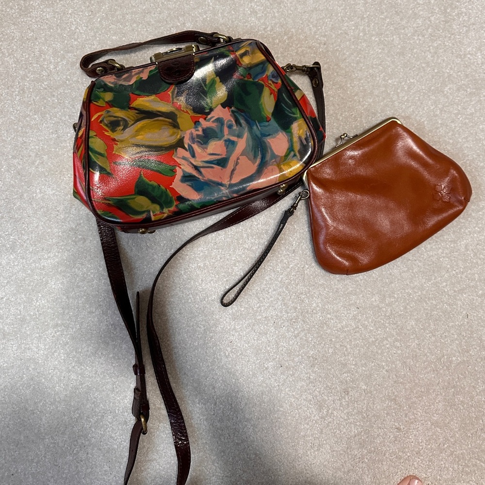 Patricia Nash leather satchel with large pocketbook/change purse - Picture 2 of 11